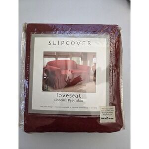 Tex Style Loveseat‎ Slipcover Phoenix Peachskin Brick Red 72" MIcrosuede New